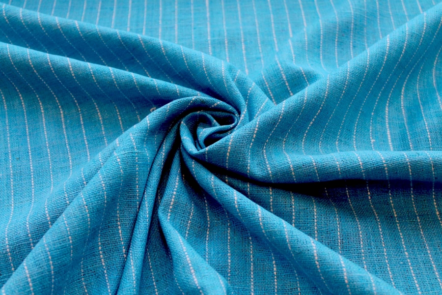 Pinstripe Silk Matka - Blue