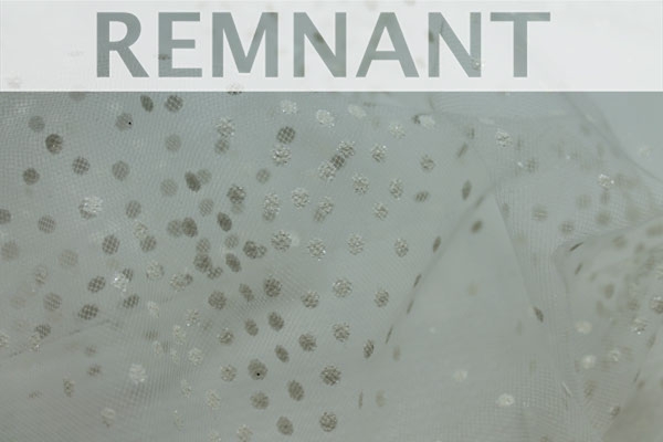 REMNANT - Glitter Spray Tulle - Off White - 0.7m Piece