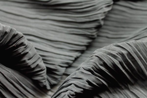 Pleated Polyester Chiffon - Grey