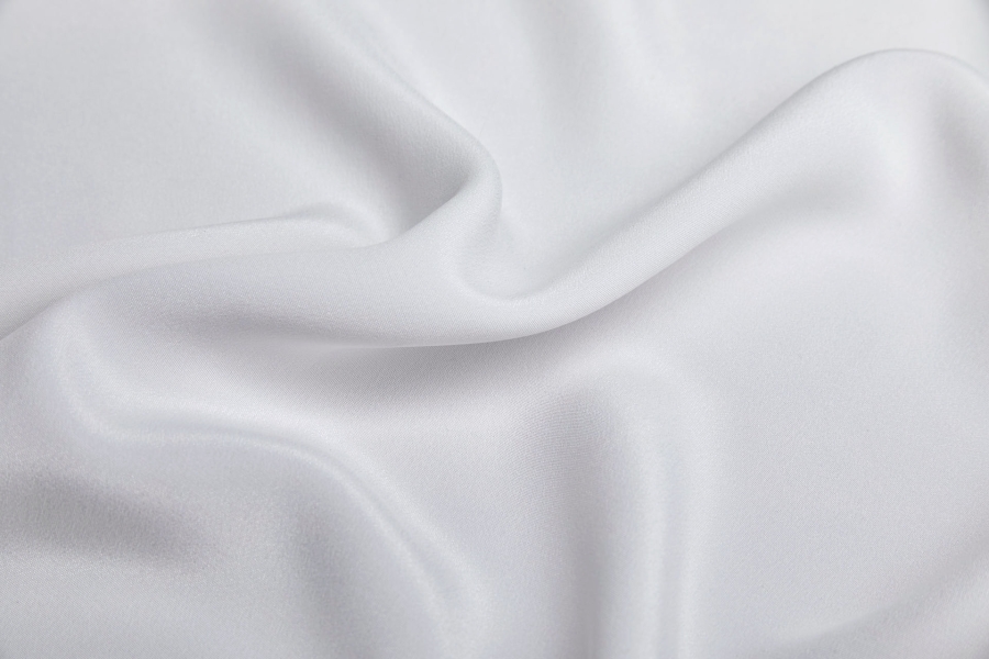Double Silk Crepe - White Wide Width