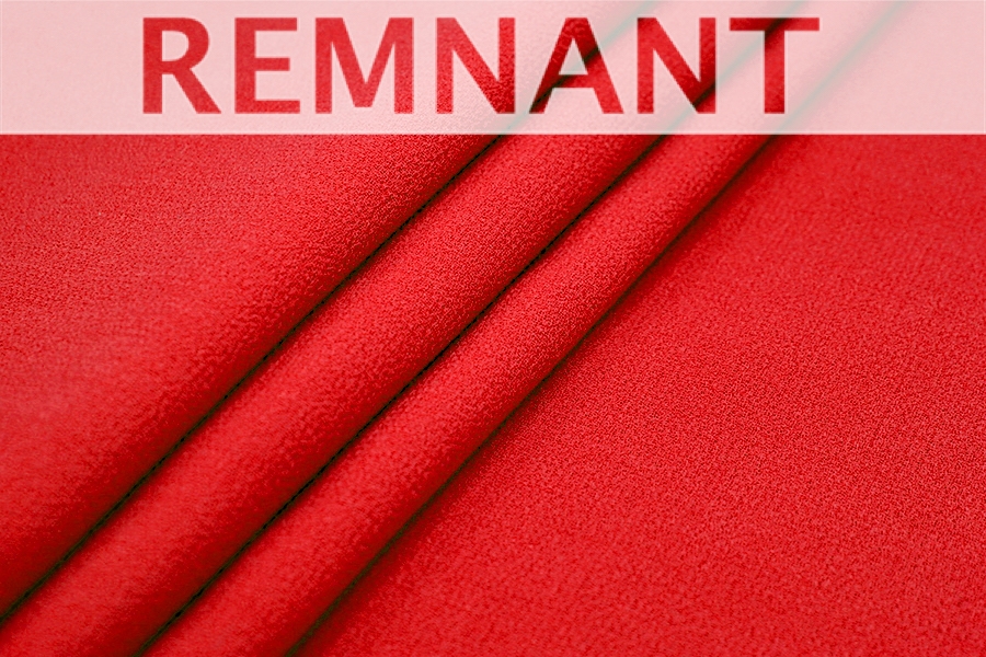 REMNANT - Double Wool Crepe - Red - 0.9m Piece