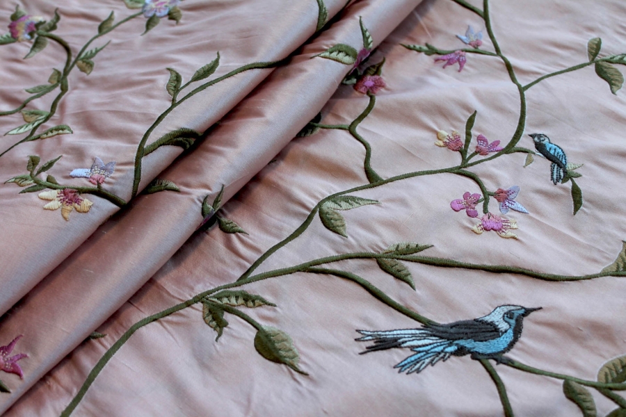 Bird Embroidery - Pink