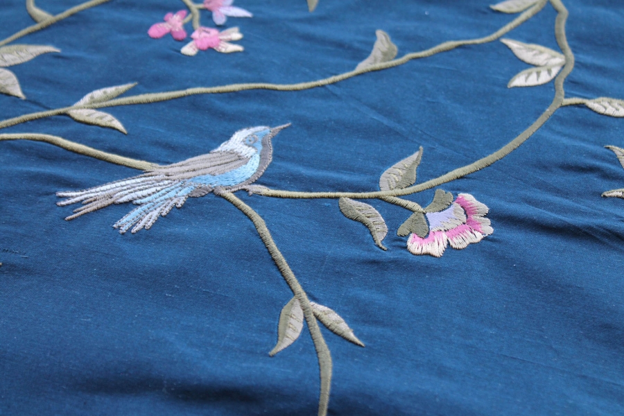 Bird Embroidery - Dark Blue