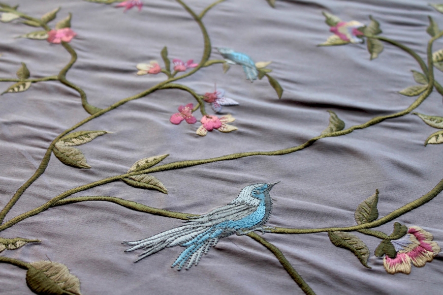 Bird Embroidery - Lilac