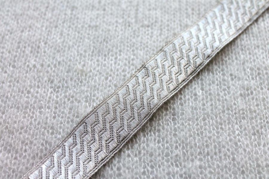 Silver "Guards Lace" Braid with Geometric Design - Large