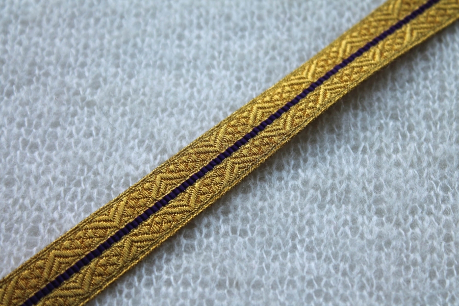 Gold "Guards Lace" Braid with Purple Stripe
