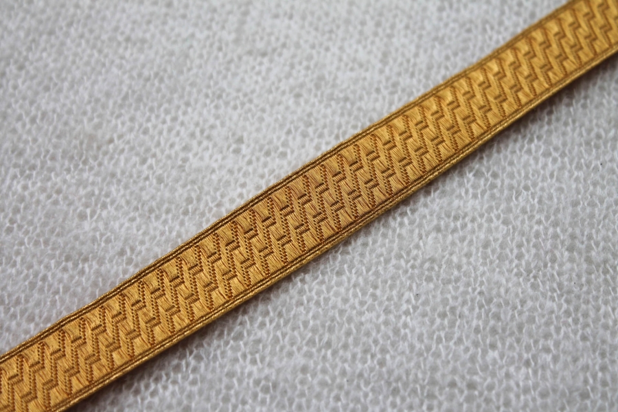 Warm Gold "Guards Lace" Braid with Geometric Design - Medium