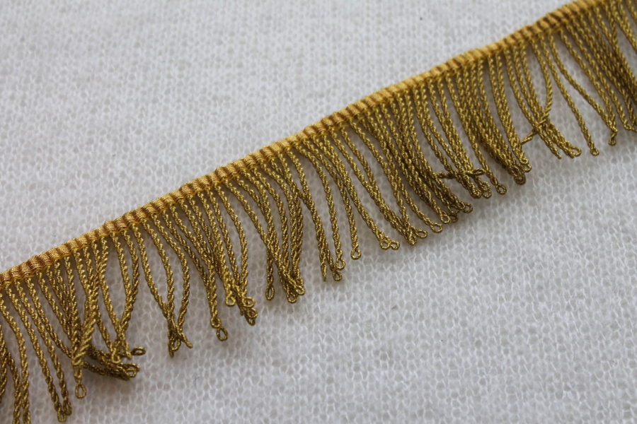 Greenish Gold Mylar Fringe - 5.5cm