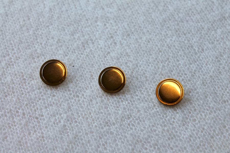 Round Gold Metal Shank Button - Small