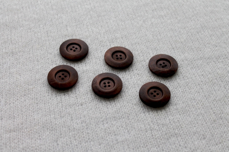 Vintage Wooden Button in Brown