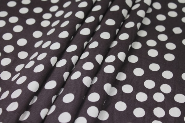 Polka dots Stretch Cotton - Brown and Cream