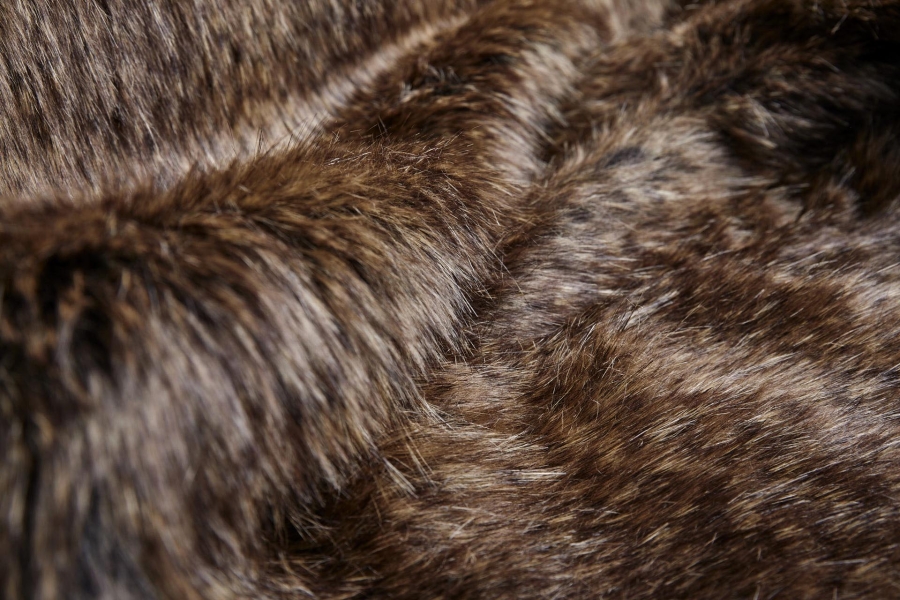 Faux Fur - Speckled Browns with Black Root