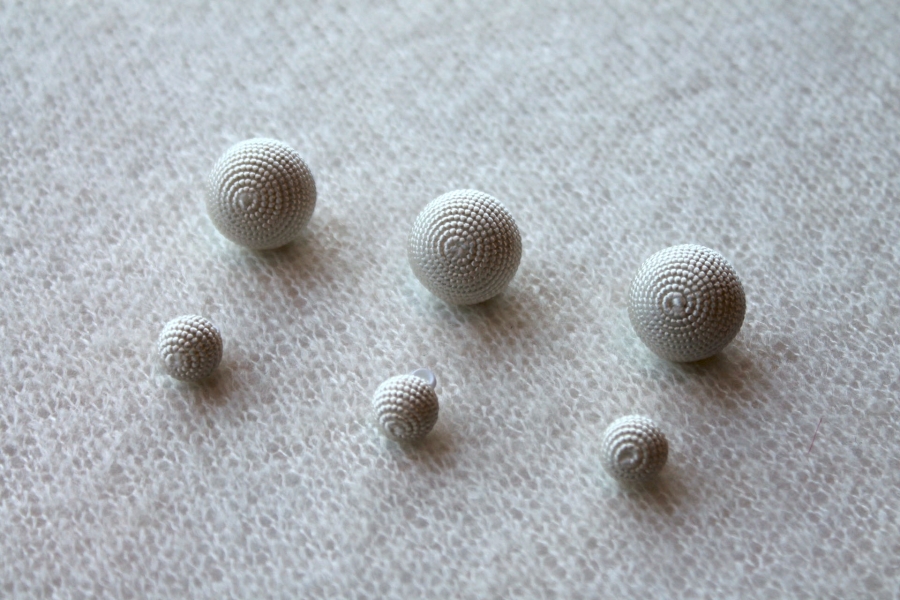 Round Corded Ball Button - Ivory - Small