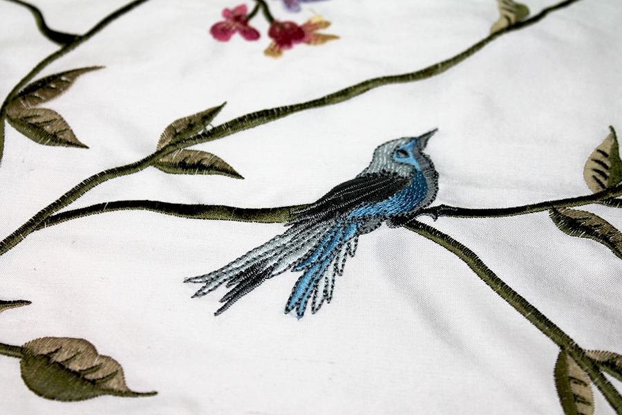 Bird Embroidery - Ivory