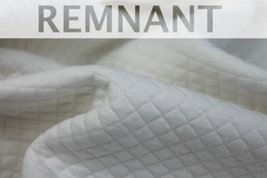 REMNANT - "Quilted" Look Double Jersey - Ivory - 2.7m Piece