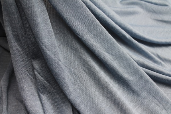 Lightweight Sheer Cotton Jersey - Dusty Blue