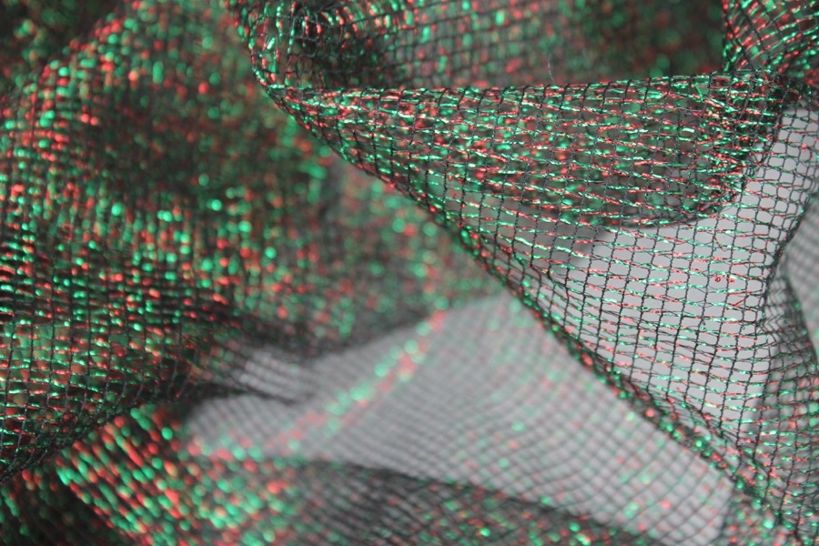 Red and Green Lurex Mesh