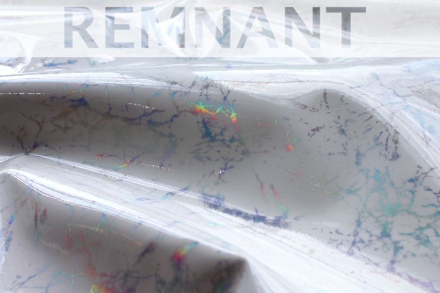 REMNANT - Off White Holographic Speckled Glossy Leatherette - 0.35m Piece