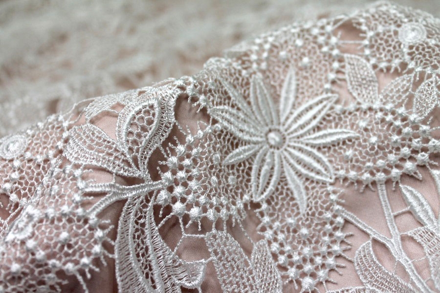 Guipure Lace - Off White Floral
