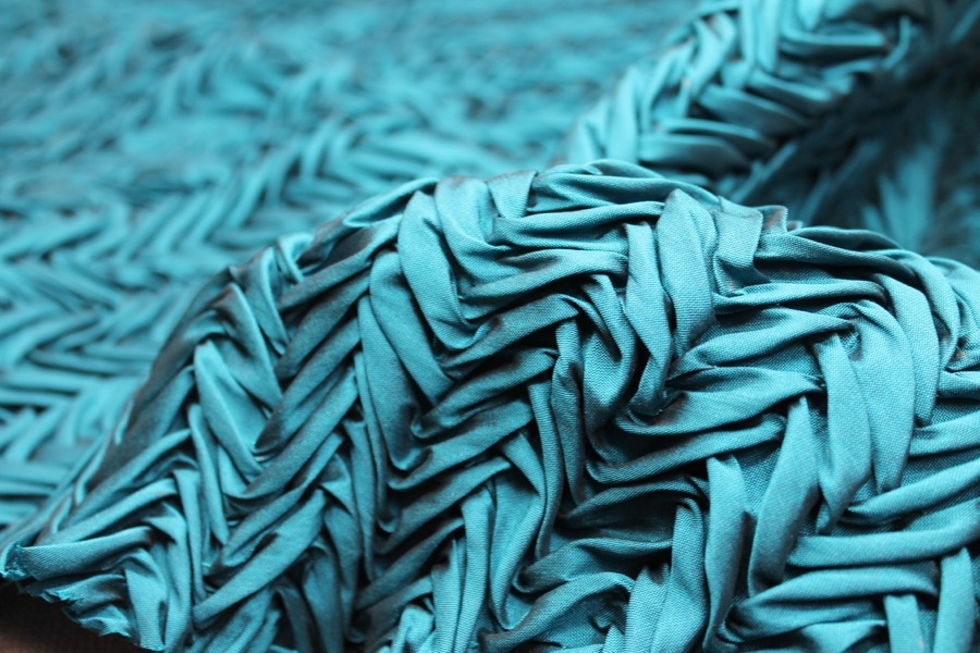Pleated Poly Dupion - Teal