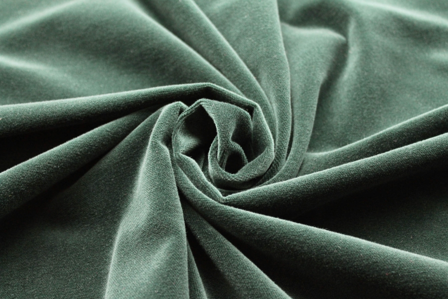 Italian Cotton Velvet - Forest Green
