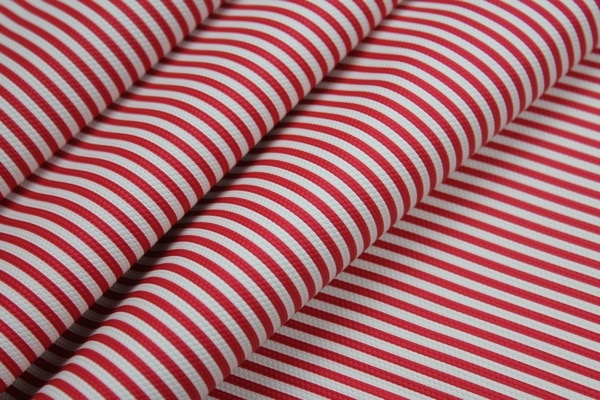 Soft Striped Leatherette - Red and White