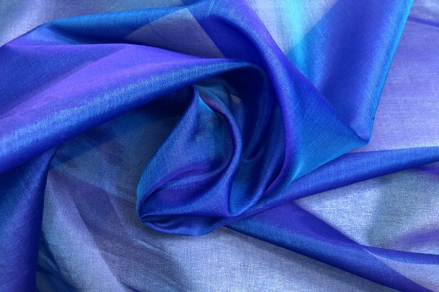 Silk Organza - Purple shot Turquoise