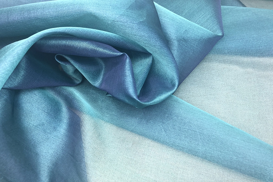OUT OF STOCK - Silk Organza - Teal Two Tone