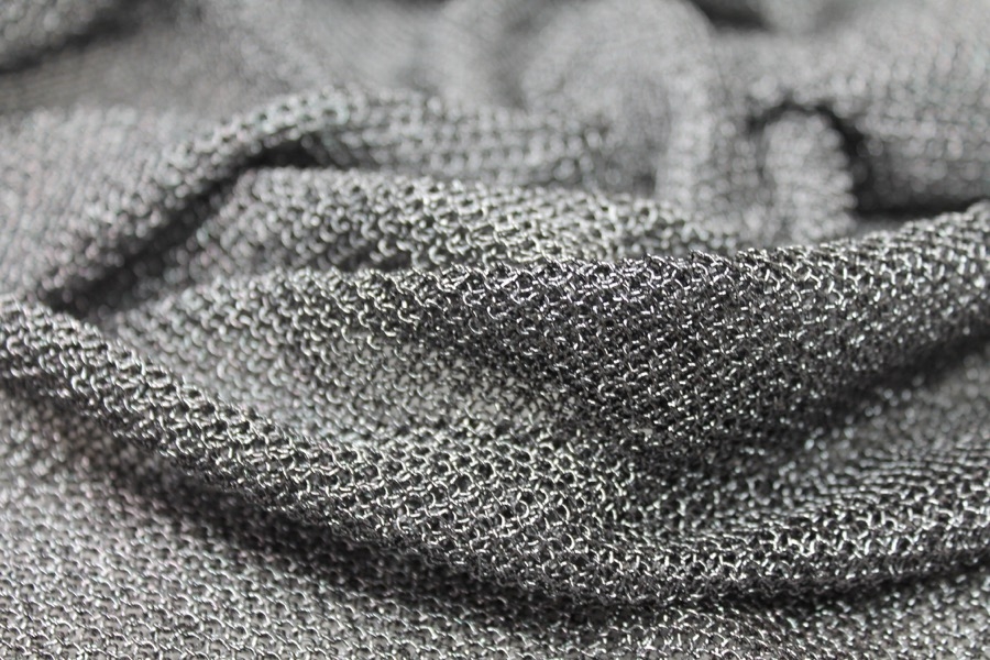 Textured Metallic Thread Knit - Gunmetal