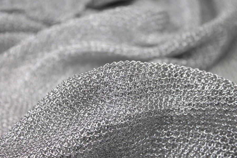 Textured Metallic Thread Knit - Silver