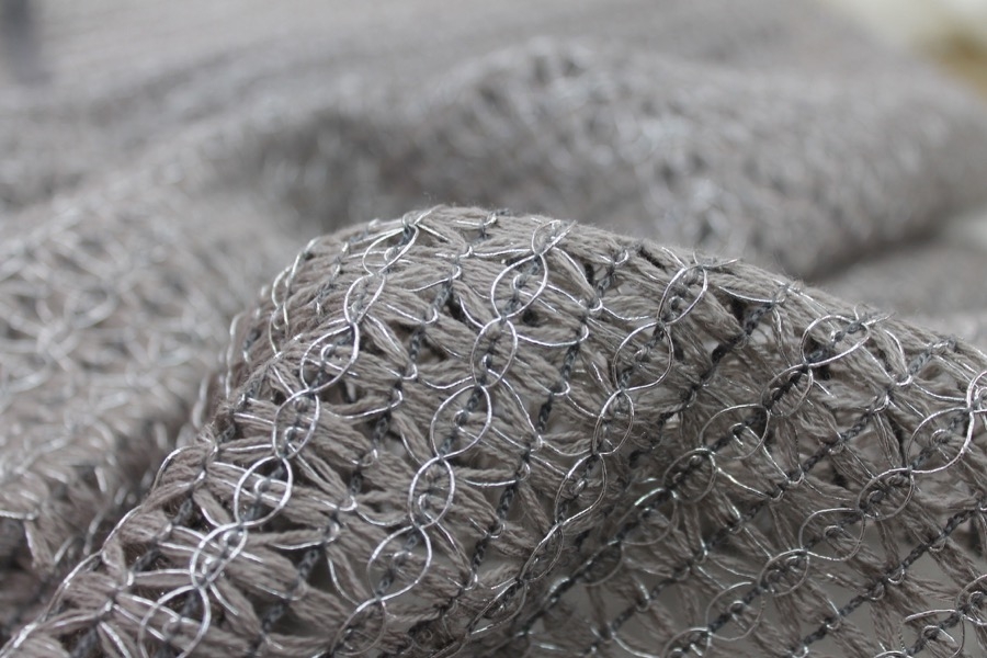 Metallic Thread Texture Weave - Grey / Silver
