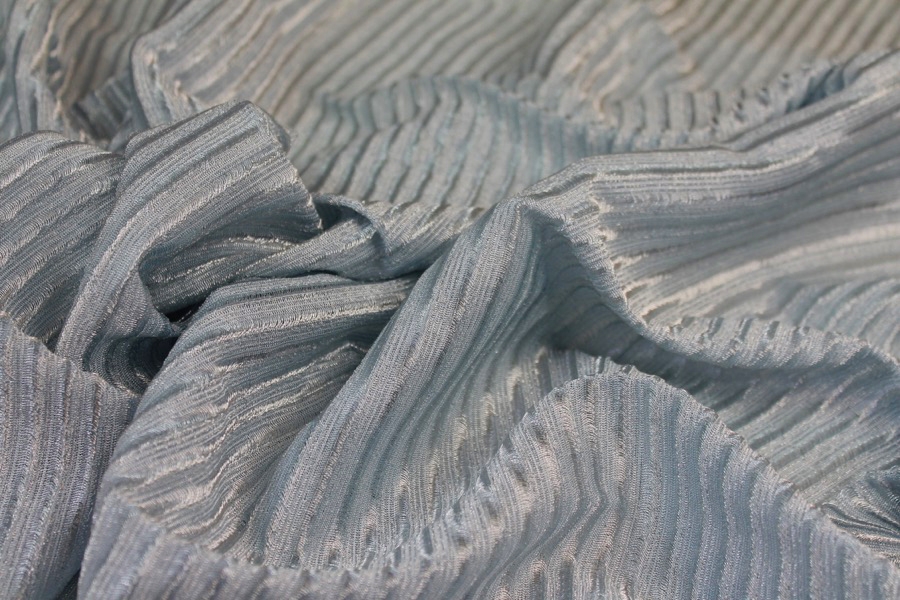 Metallic Stripe Knit Jersey - Pale Blue