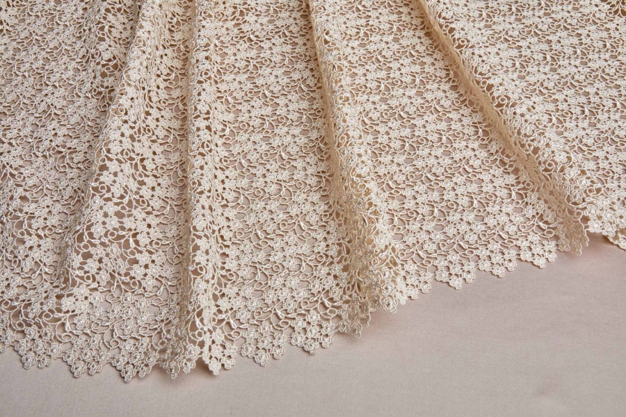 NEW BRIDAL - Guipure Lace Diminute Flowers in Wheat