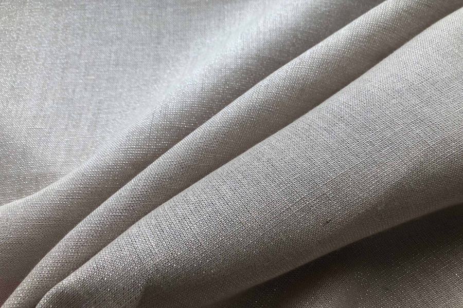 Linen with Lurex - Nude and Silver