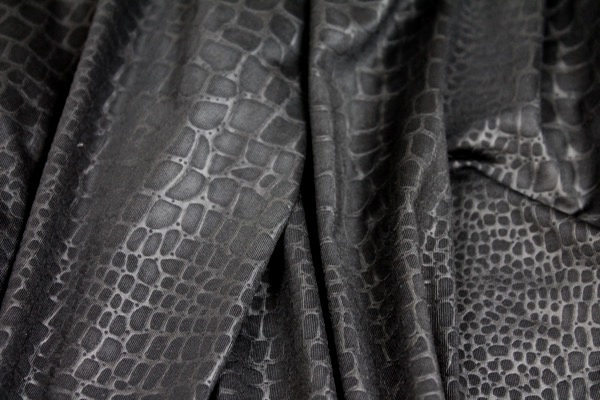 Crocodile Print Jersey - Black