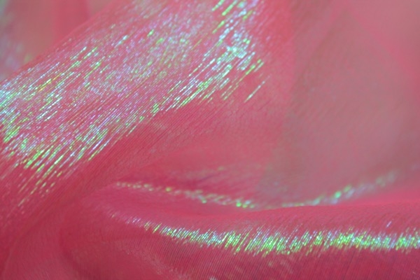 Iridescent Sheer Organza - Neon Pink