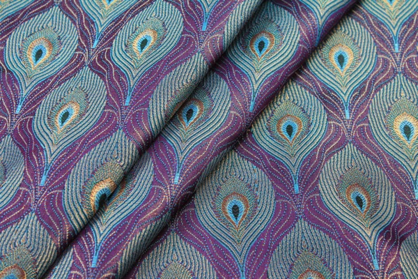 OUT OF STOCK - Peacock Brocade - Purple & Turquoise