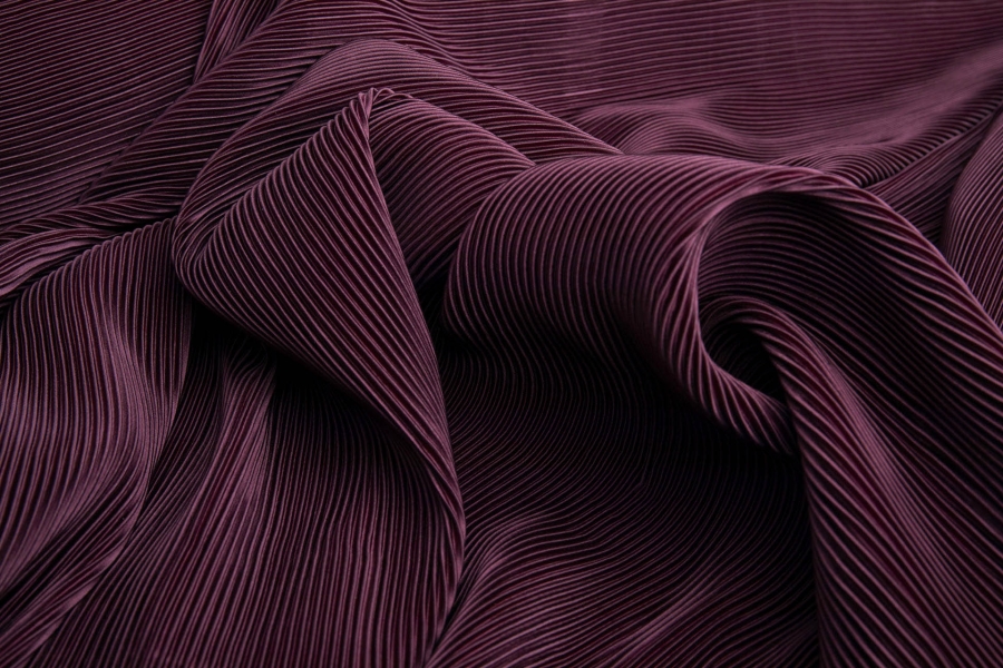 Pleated Fabric - Burgundy