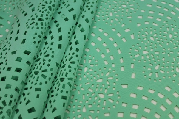 Perforated Scuba Jersey - Laser Cut Snowflake - Mint