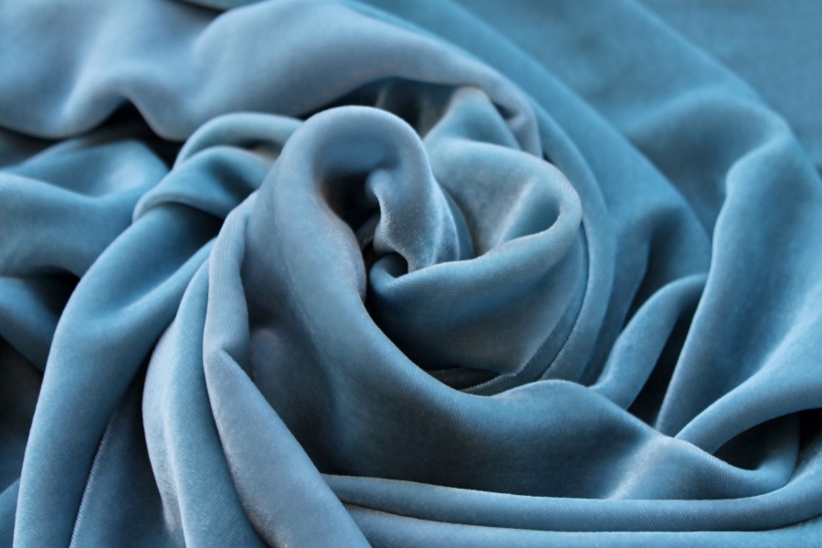 Silk Velvet - "Regent Street" Blue