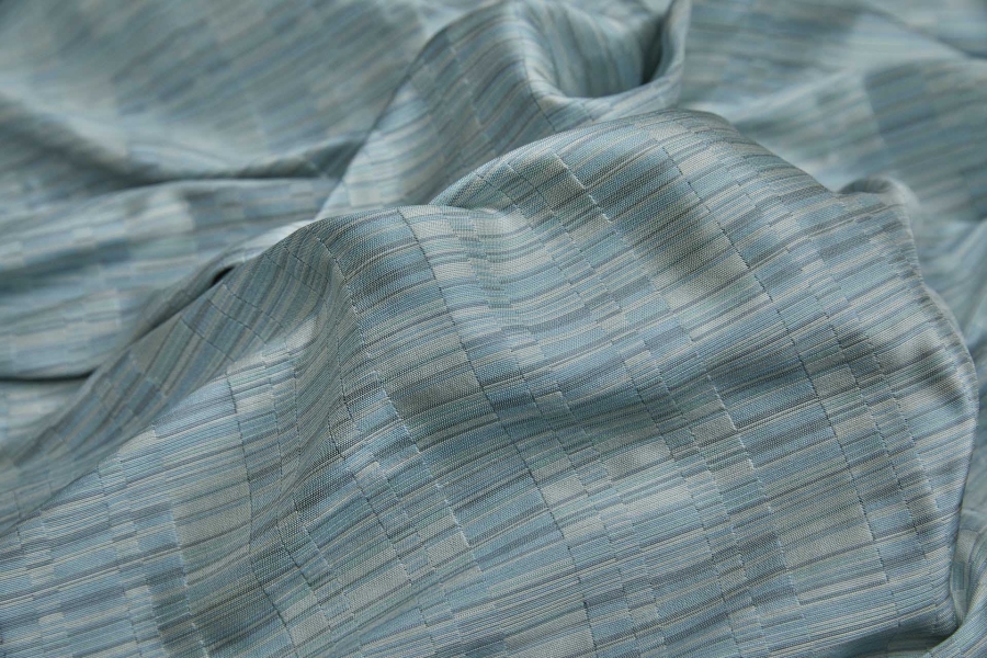 Reversible Stripe Brocade - Pale Grey, Mint and Pale Blue