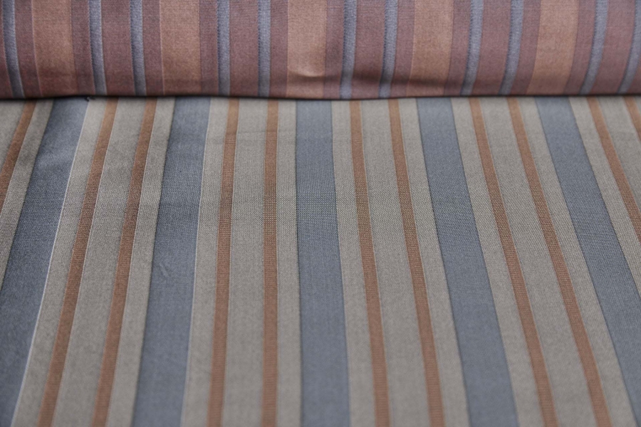Reversible Stripe Brocade - Pink, Blue and Grey