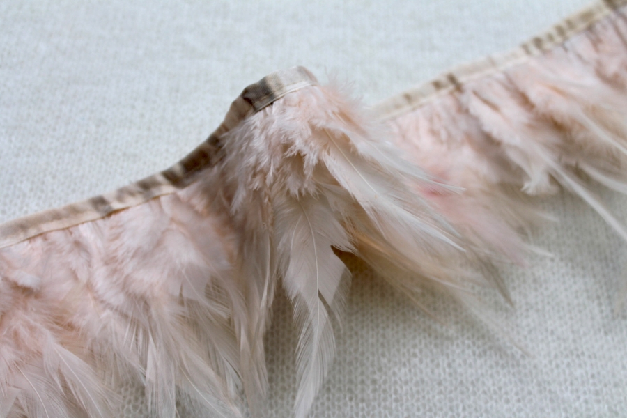 Feather Trim - Blush Pink