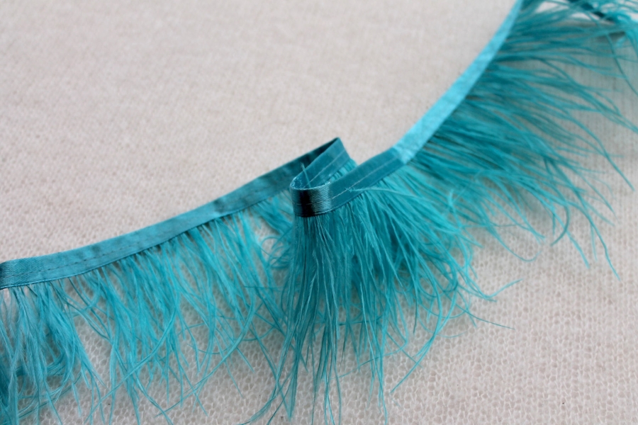 Ostrich Feather Trim - Turquoise - 5m piece