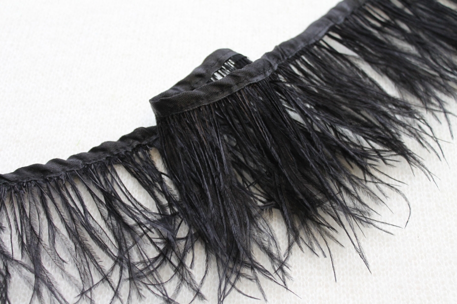 Ostrich Feather Trim - Black 