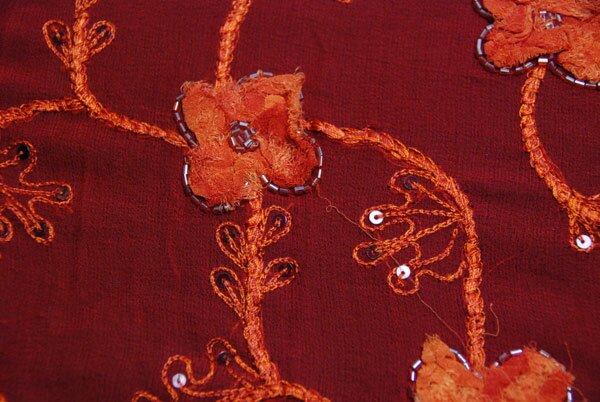 red hollographic sequins