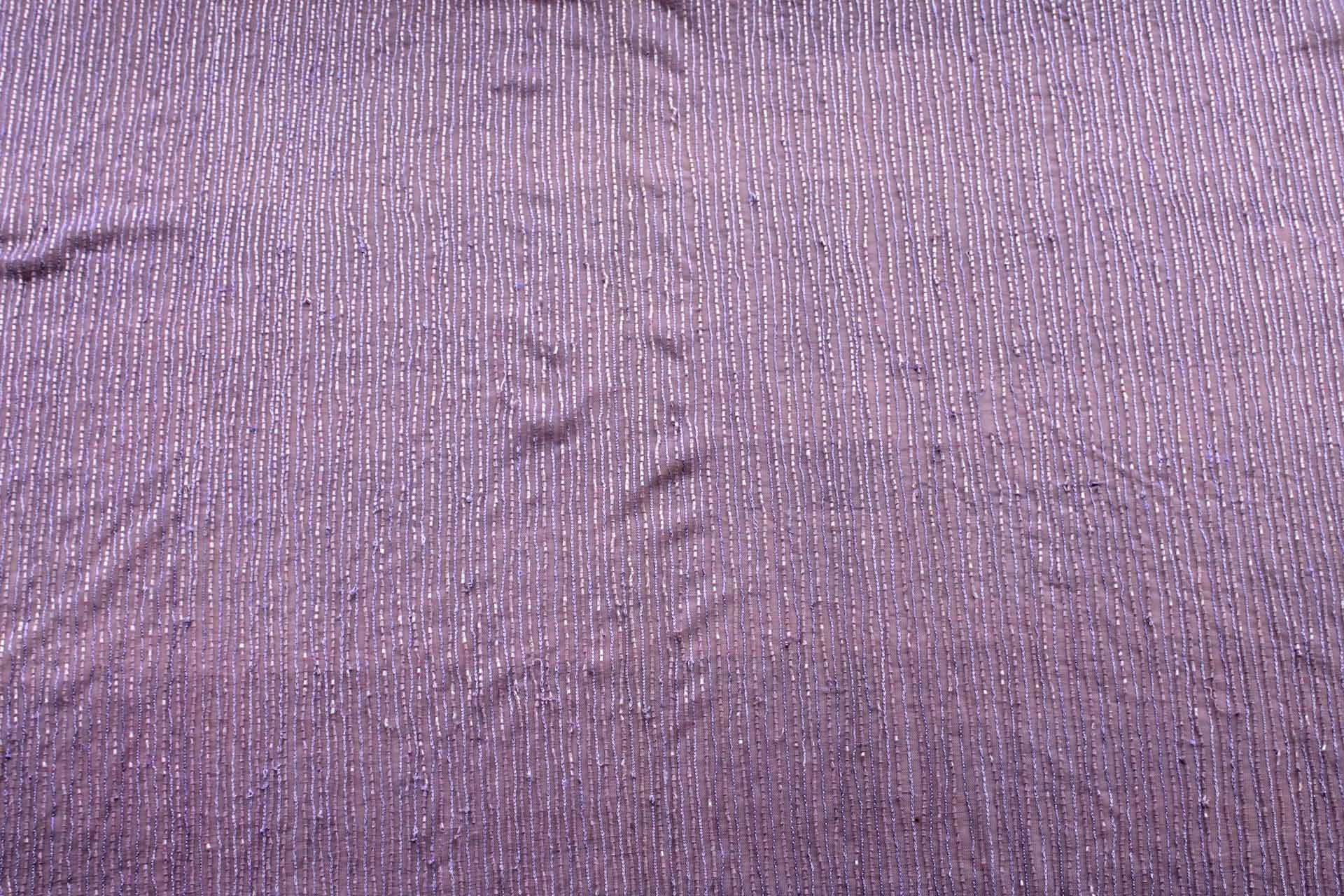 Lilac Tulle with Embroidered and Bugle Beaded Stripes fabric, image 4 of 6