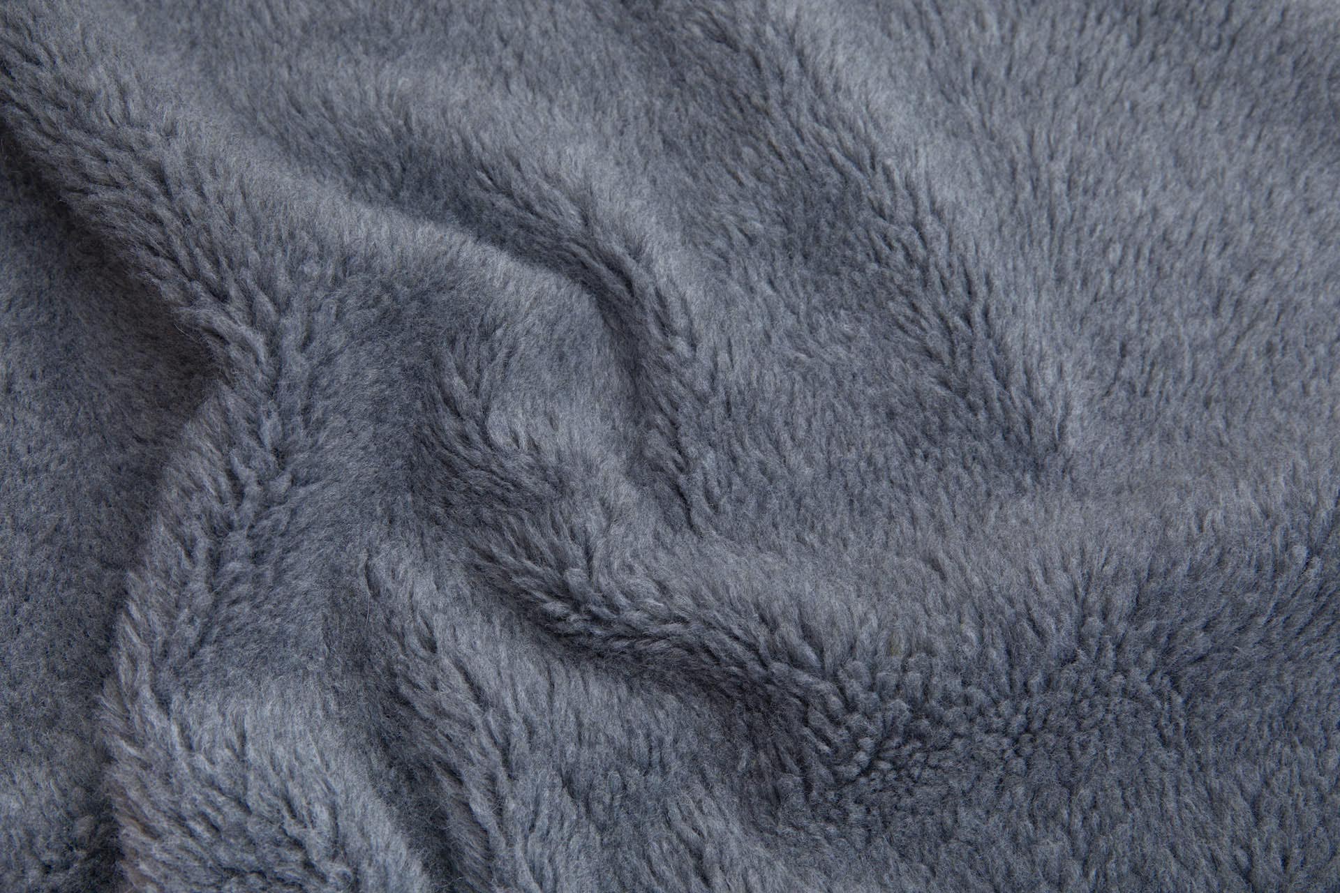 Faux Fur Backed Suedette - Gunmetal Grey on Ecru fabric, image 3 of 6