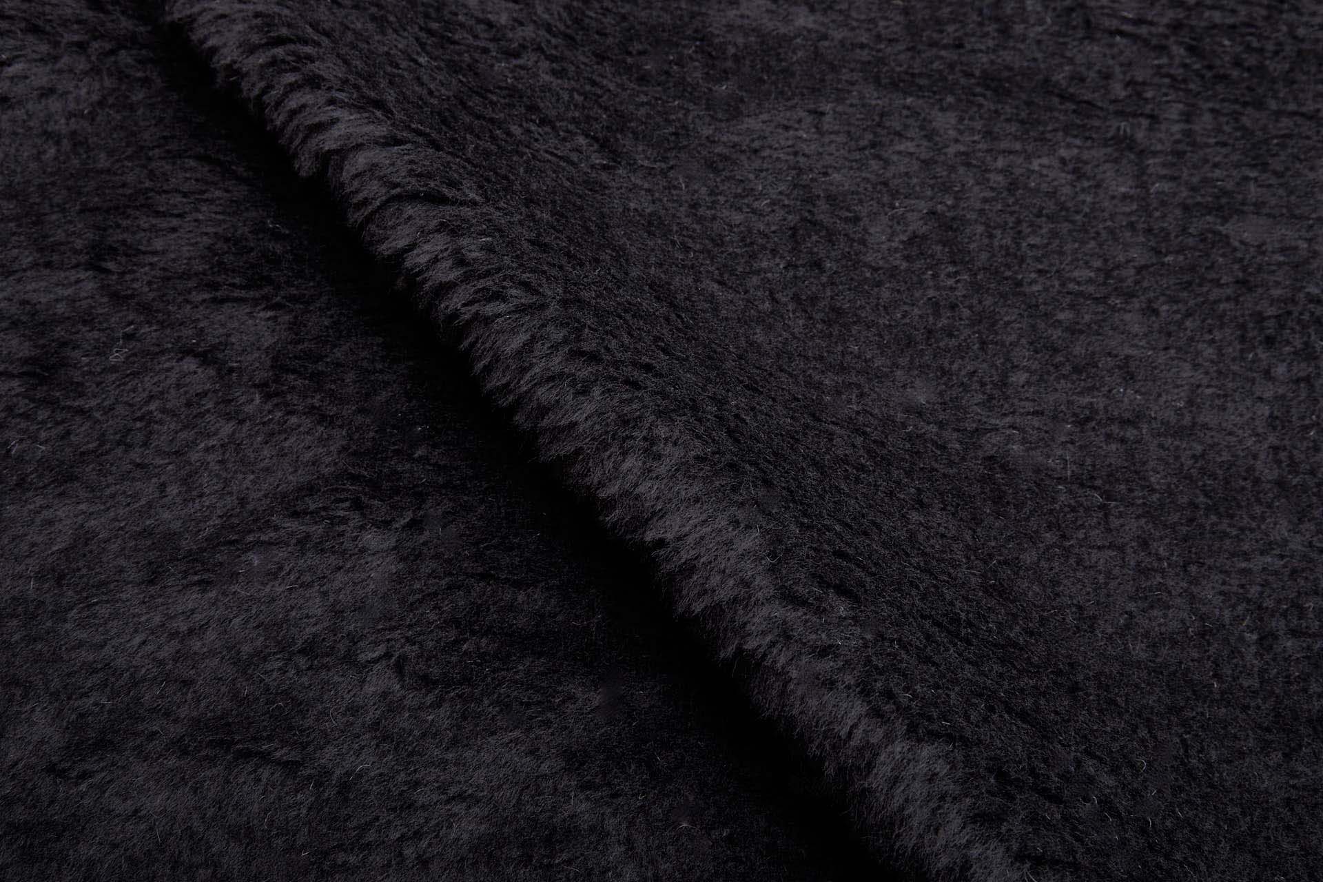 Faux Fur Backed Suedette - Black on Black fabric, image 2 of 5