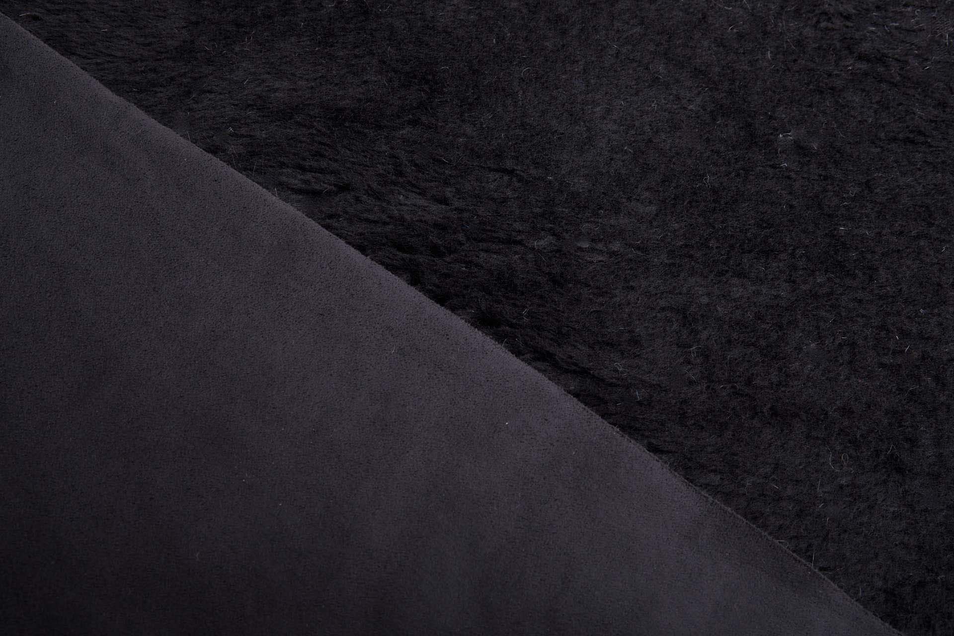 Faux Fur Backed Suedette - Black on Black fabric